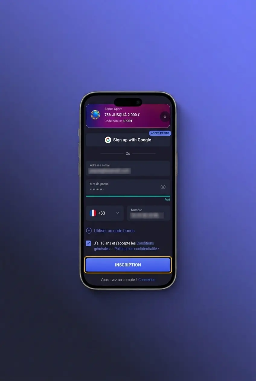 Processus d'inscription sur l'application SpinAura en 4 étapes simples depuis mobile