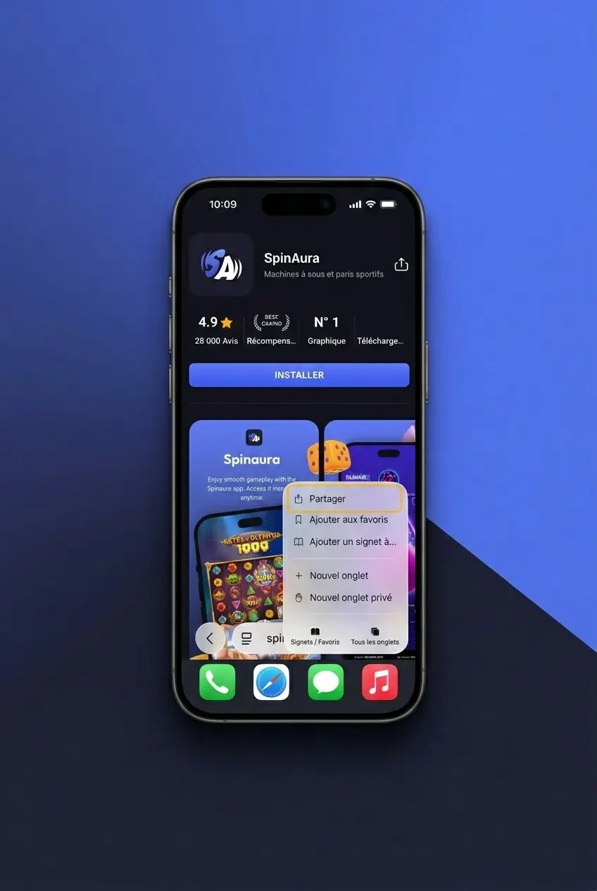 Guide en 4 étapes pour télécharger et installer l'application SpinAura sur iOS via l'App Store